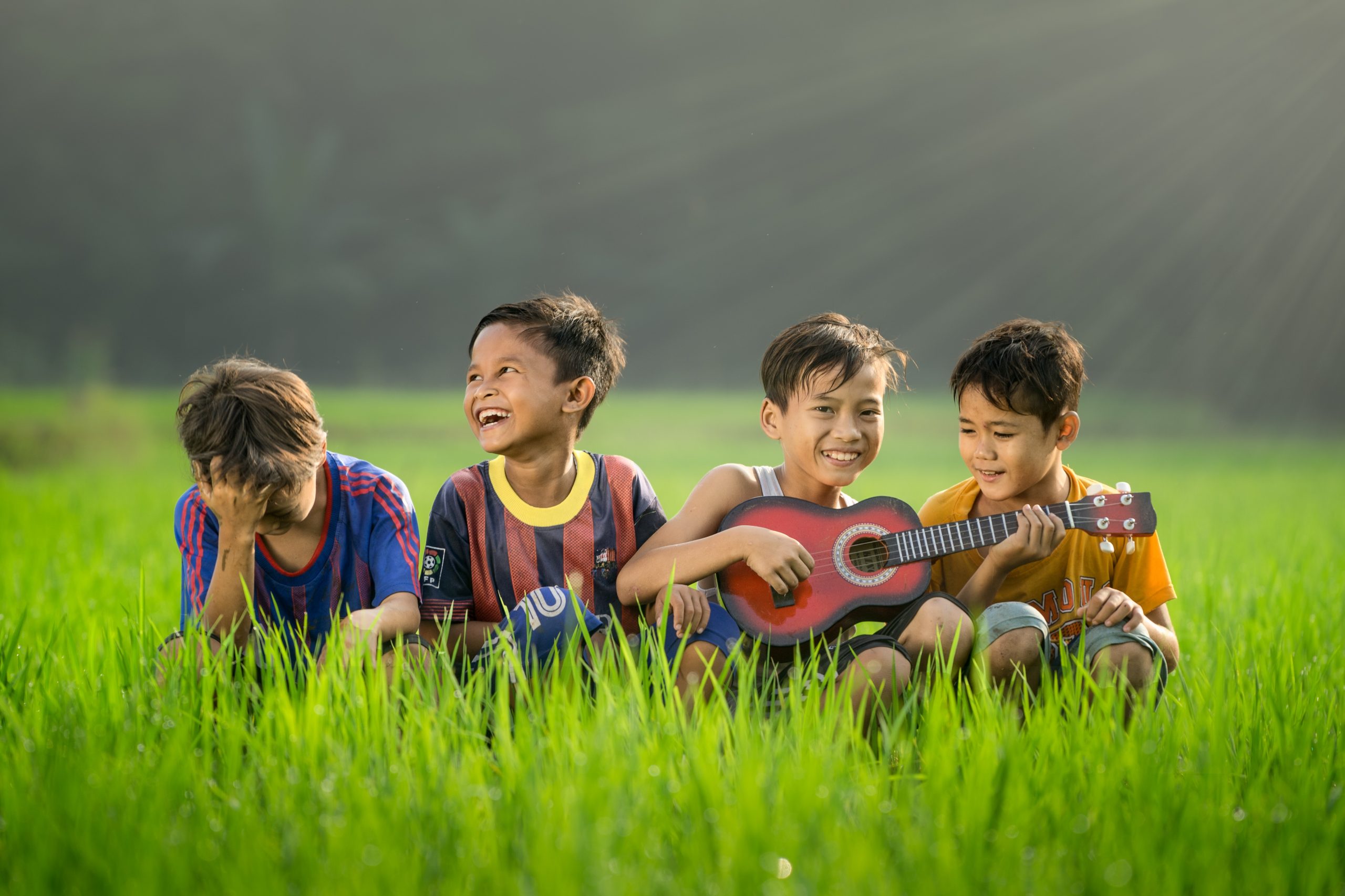 boys laughing and singing