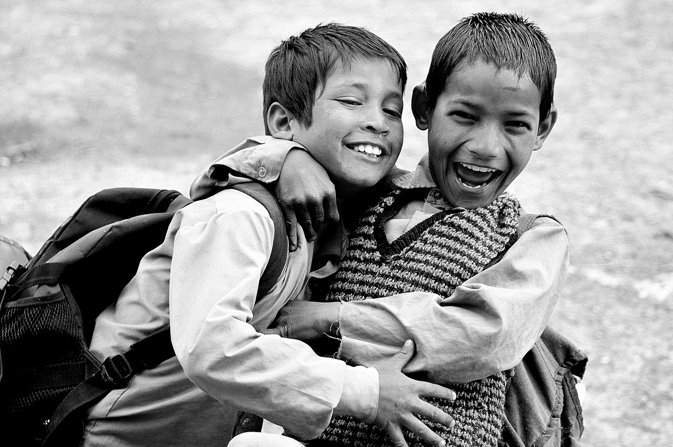 boys hugging